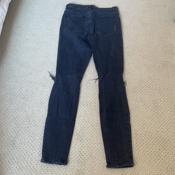 Black Ripped High Waisted Skinny Jeans size 29 - Picture 3 of 4